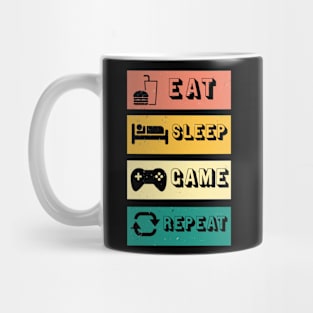 Gaming Vintage Retro Gamer Eat Sleep Game Mug